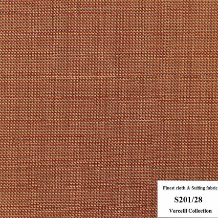 S-201/28 Vercelli CVM - Vải Suit 95% Wool - Cam Trơn